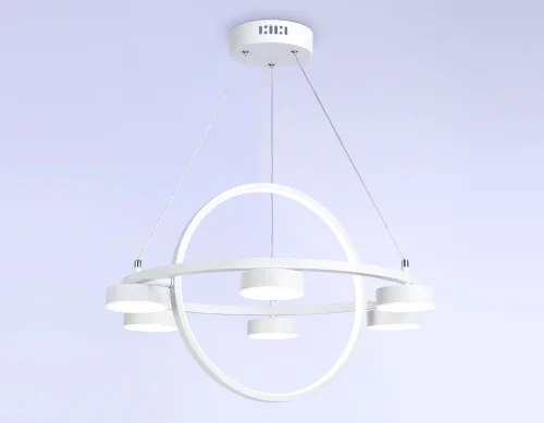 Люстра подвесная LED с пультом FL51772 Ambrella light белая на 1 лампа, основание белое в стиле современный хай-тек с пультом фото 4