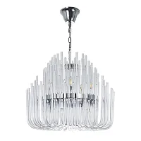 Люстра подвесная Bianca 6043/02 LM-10 Divinare прозрачная на 10 ламп, основание хром в стиле современный Люстра подвесная Bianca 6043/02 LM-10 Divinare прозрачная на 10 ламп, основание хром в стиле современный
