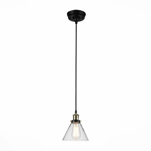 Светильник подвесной лофт SL237.403.01 St-Luce прозрачный 1 лампа, основание чёрное бронзовое в стиле лофт 