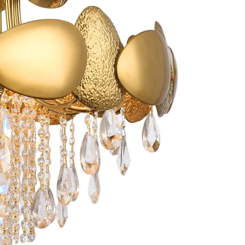 Люстра подвесная VALENCIA 91009/8C GOLD Natali Kovaltseva золотая прозрачная на 8 ламп, основание золотое в стиле арт-деко современный  фото 3