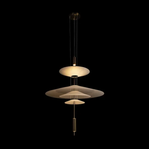 Светильник подвесной Skylar 10244/C Brass LOFT IT белый 3 лампы, основание латунь в стиле современный  фото 4