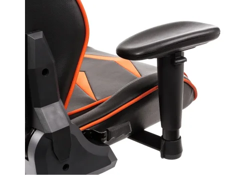 Кресло игровое Racer черное / оранжевое 1855 Woodville, оранжевый/искусственная кожа, ножки/пластик/чёрный, размеры - *1280***700*570 фото 7