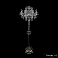 Торшер 1409T2/8+4/195-165 G Bohemia Ivele Crystal sp без плафона 12 ламп, основание золотое в стиле классика
