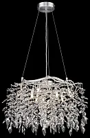 Люстра подвесная Damiana WE184.08.203 Wertmark прозрачная на 8 ламп, основание матовое никель в стиле арт-деко современный ветви