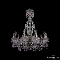 Люстра подвесная 1410/10/240/XL-74 Pa V7010 Bohemia Ivele Crystal без плафона на 10 ламп, основание бронзовое в стиле классика виноград