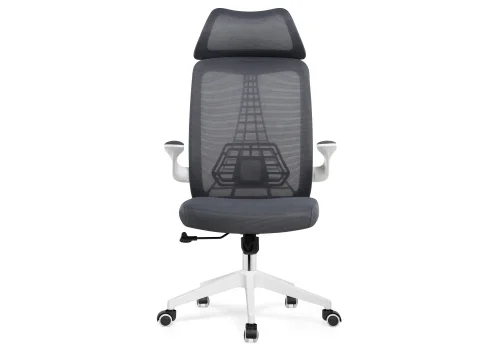 Компьютерное кресло Lokus dark gray 15633 Woodville, серый/сетка, ножки/пластик/белый, размеры - *1210***660*650 фото 2