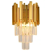 Бра VERTIGO 81440/1W GOLD Natali Kovaltseva прозрачный золотой 2 лампы, основание золотое в стиле классика 