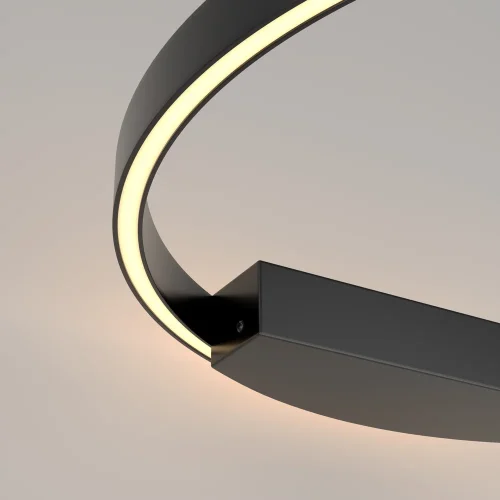 Бра LED Rim MOD058WL-L35B3K Maytoni чёрный на 1 лампа, основание чёрное в стиле минимализм хай-тек современный кольца фото 2
