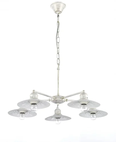 Люстра подвесная лофт Taviano E 1.1.5 WG Arti Lampadari белая на 5 ламп, основание белое в стиле лофт 