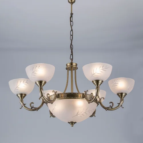 Люстра подвесная Кремона CL406193 Citilux белая на 9 ламп, основание бронзовое в стиле классический  фото 3