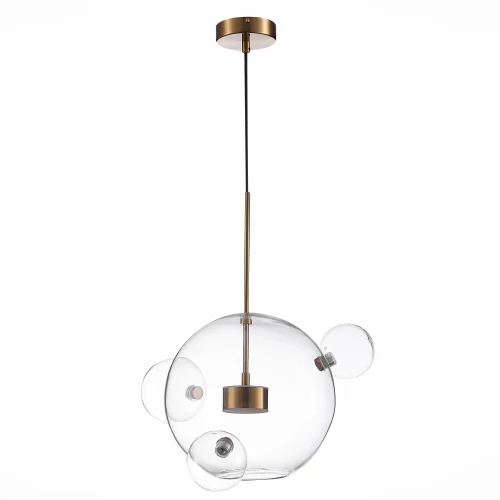 Светильник подвесной LED Bopone SL1133.203.01 ST-Luce прозрачный 1 лампа, основание латунь в стиле современный шар фото 2