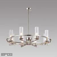 Люстра подвесная Эволюшн (Evolution) 6806-8 NIC iLamp прозрачная на 8 ламп, основание никель в стиле современный американский Люстра подвесная Эволюшн (Evolution) 6806-8 NIC iLamp прозрачная на 8 ламп, основание никель в стиле современный американский