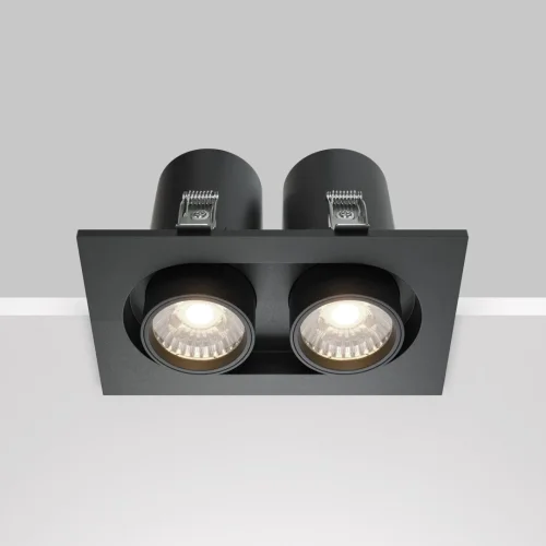 Светильник точечный LED Hidden DL045-02-10W4K-B Maytoni чёрный 2 лампы, основание чёрное в стиле современный хай-тек  фото 5