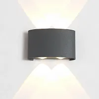 Настенный светильник LED CLT 023W2 DG Crystal Lux уличный IP54 серый чёрный 4 лампы, плафон серый в стиле модерн LED