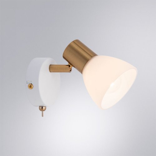 Бра с выключателем Falena A3117AP-1WH Arte Lamp белый на 1 лампа, основание белое в стиле современный  фото 2