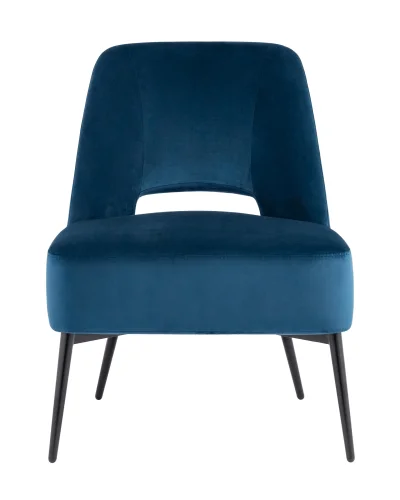 Кресло лаунж Бостон велюр синий УТ000036649 Stool Group, синий/велюр, ножки/металл/чёрный, размеры - *780***730*600мм фото 2