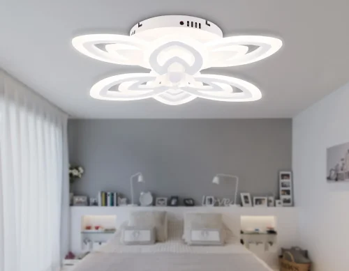 Люстра потолочная LED с пультом FA4546 Ambrella light белая на 1 лампа, основание белое в стиле современный хай-тек с пультом фото 2
