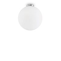 Светильник потолочный MAPA BIANCO PL1 D40 Ideal Lux белый 1 лампа, основание хром в стиле современный шар