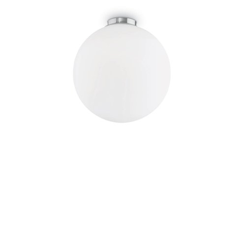 Светильник потолочный MAPA BIANCO PL1 D40 Ideal Lux белый 1 лампа, основание хром в стиле современный шар