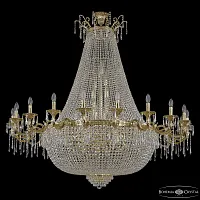 Люстра подвесная 2227H201/20/160IV/Y1 G Bohemia Ivele Crystal без плафона на 48 ламп, основание золотое прозрачное в стиле классический drops