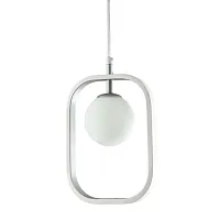 Светильник подвесной Michele Ball Silver 156697-22 ImperiumLoft белый 1 лампа, основание серебряное в стиле лофт современный 