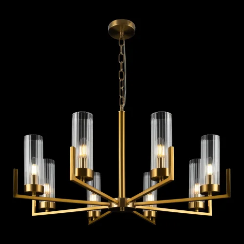 Люстра подвесная Еster FR5214PL-08BS Freya прозрачная на 8 ламп, основание латунь в стиле современный  фото 2