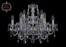 Люстра подвесная хрустальная 11.25.6+3.200.Gd.Sp Богемиа Арт Классик прозрачная на 9 ламп, основание золотое в стиле классический Люстра подвесная хрустальная 11.25.6+3.200.Gd.Sp Богемиа Арт Классик прозрачная на 9 ламп, основание золотое в стиле классический