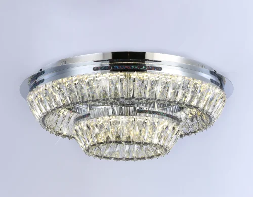 Люстра потолочная LED TR5029 Ambrella light прозрачная на 1 лампа, основание хром в стиле классический современный  фото 6