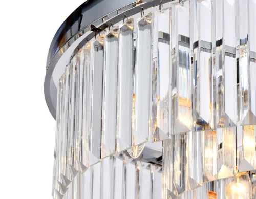 Люстра подвесная TR5096 Ambrella light прозрачная на 8 ламп, основание хром в стиле современный классический  фото 2