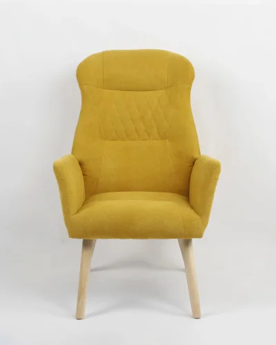 Кресло Парлор жёлтый УТ000037096 Stool Group, жёлтый/рогожка, ножки/дерево/коричневый бежевый, размеры - *1000***640*680мм фото 3