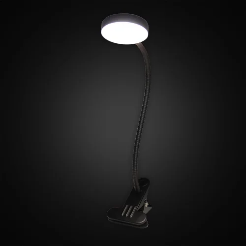Настольная лампа на прищепке LED с выключателем Ньютон CL803071N Citilux чёрная 1 лампа, основание чёрное металл в стиле хай-тек  фото 2