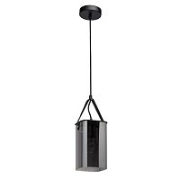 Светильник подвесной Тетро 673015701 DeMarkt чёрный 1 лампа, основание чёрное в стиле современный 