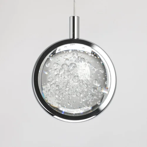 Светильник подвесной LED Капелия 730011601 DeMarkt прозрачный 1 лампа, основание хром в стиле современный  фото 3