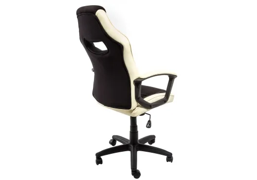 Компьютерное кресло Gamer черное / бежевое 1861 Woodville, чёрный бежевый/ткань искусственная кожа, ножки/пластик/чёрный, размеры - *1170***620*700 фото 5