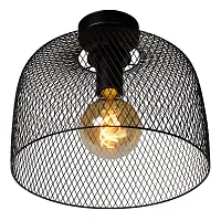 Светильник потолочный лофт Mesh 43104/30/30 Lucide чёрный 1 лампа, основание чёрное в стиле лофт 