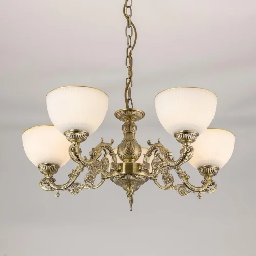Люстра подвесная / потолочная Адриана CL405253 Citilux белая на 5 ламп, основание бронзовое в стиле классический  фото 13