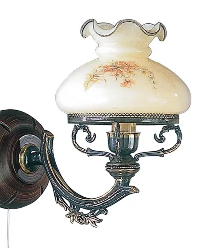 Бра с выключателем A 2812/1  Reccagni Angelo белый на 1 лампа, основание бронзовое в стиле кантри  фото 2