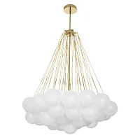 Люстра подвесная Дрим (Dream) 10129/800 Gold LOFT IT белая на 9 ламп, основание золотое в стиле арт-деко шар Люстра подвесная Дрим (Dream) 10129/800 Gold LOFT IT белая на 9 ламп, основание золотое в стиле арт-деко шар