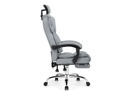 Компьютерное кресло Baron light gray 15635 Woodville, серый/экокожа, ножки/металл/хром, размеры - *1360***640*640 фото 3