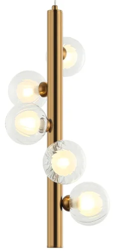 Светильник подвесной Shardin 2165/05/05P Stilfort прозрачный белый 5 ламп, основание бронзовое в стиле современный шар фото 2