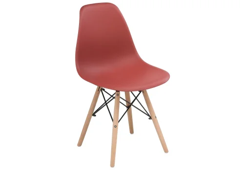 Пластиковый стул Eames PC-015 bordeaux 11896 Woodville, бордовый/, ножки/массив бука дерево/натуральный, размеры - ****460*520 фото 2