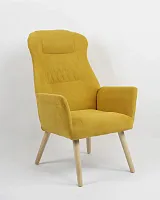Кресло Парлор жёлтый УТ000037096 Stool Group, жёлтый/рогожка, ножки/дерево/коричневый бежевый, размеры - *1000***640*680мм