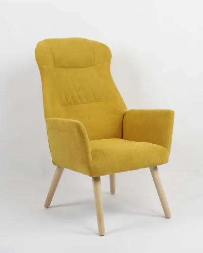Кресло Парлор жёлтый УТ000037096 Stool Group, жёлтый/рогожка, ножки/дерево/коричневый бежевый, размеры - *1000***640*680мм
