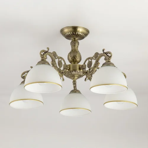 Люстра подвесная / потолочная Адриана CL405253 Citilux белая на 5 ламп, основание бронзовое в стиле классический  фото 6