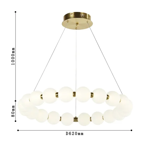 Люстра подвесная LED Gubbare 4014-6P Favourite белая на 1 лампа, основание золотое в стиле современный  фото 3