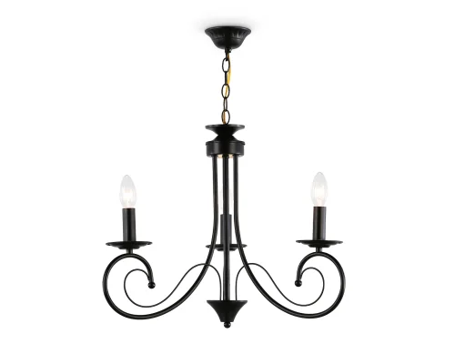 Люстра подвесная TR9606 Ambrella light без плафона на 3 лампы, основание чёрное в стиле кантри прованс  фото 2