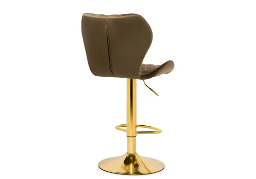 Барный стул Porch cappuccino / gold 15726 Woodville, капучино/велюр, ножки/металл/золотой, размеры - *1080***460*490 фото 4