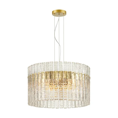 Люстра подвесная Merkale 4938/6 Odeon Light прозрачная на 6 ламп, основание матовое золото в стиле современный  фото 2