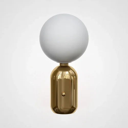 Настольная лампа Parachilna Aballs gold (D30) 186154-22 ImperiumLoft белая 1 лампа, основание золотое металл в стиле арт-деко фьюжн современный 