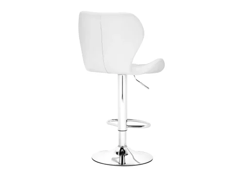 Барный стул Porch chrome / white 15646 Woodville, белый/экокожа, ножки/металл/хром, размеры - *1130***480*470 фото 4